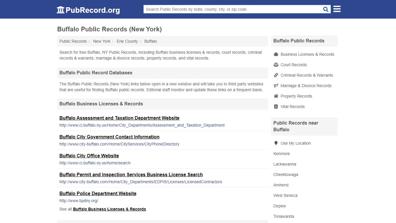 Free Buffalo Public Records (New York Public Records) - PubRecord.org